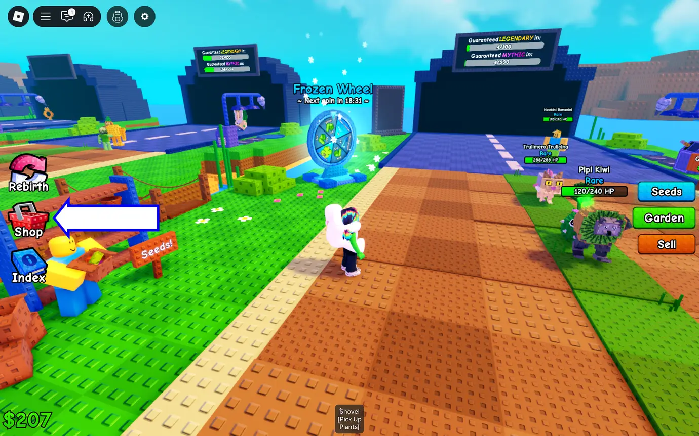 Plants vs Brainrots Roblox gameplay screenshot showing tower defense strategy, plant placement, and brainrot waves - Image 1
